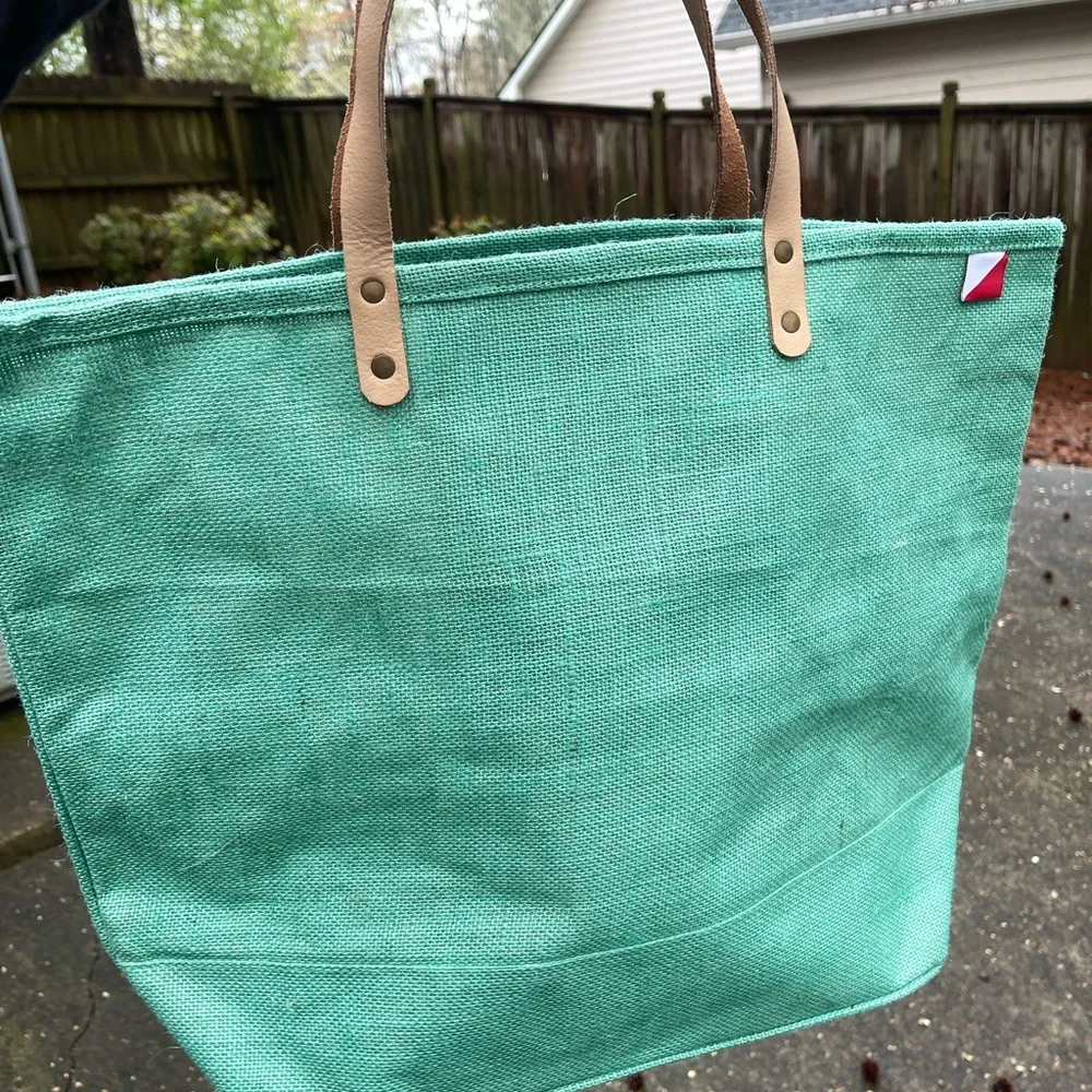 Shorebags Green Jute Tote Bag - Picture 9 of 10